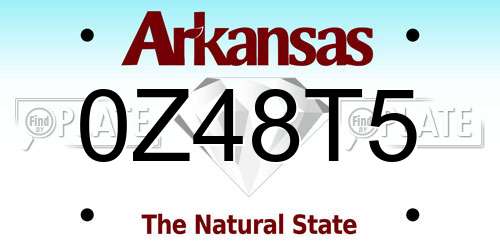 0Z48T5 Arkansas License Plate