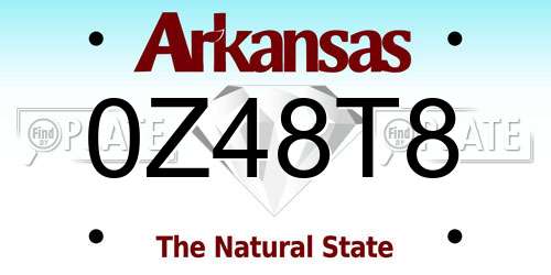 0Z48T8 Arkansas License Plate