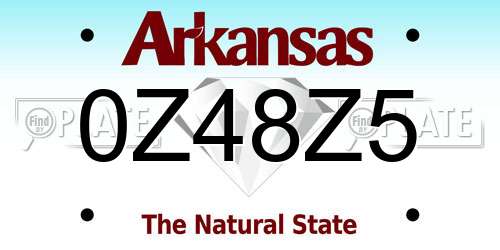 0Z48Z5 Arkansas License Plate