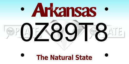 0Z89T8 Arkansas License Plate