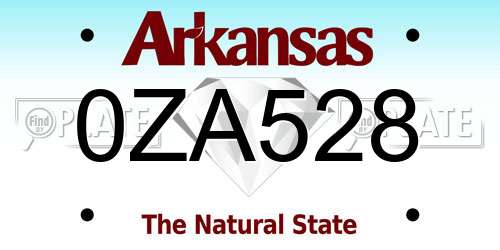 0ZA528 Arkansas License Plate