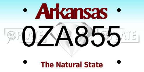 0ZA855 Arkansas License Plate
