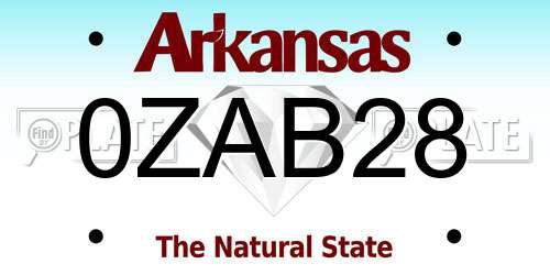 0ZAB28 Arkansas License Plate