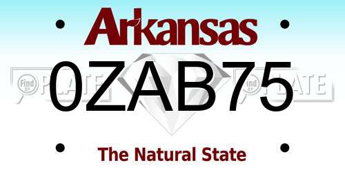 0ZAB75 Arkansas License Plate