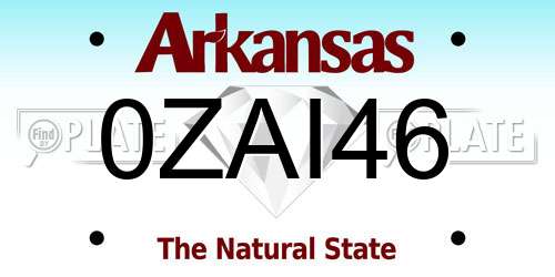 0ZAI46 Arkansas License Plate