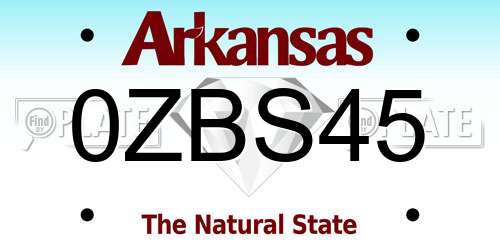 0ZBS45 Arkansas License Plate