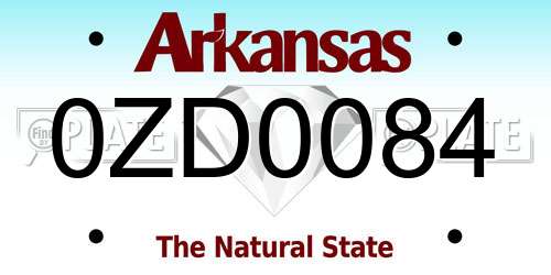 0ZD0084 Arkansas License Plate