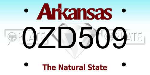 0ZD509 Arkansas License Plate