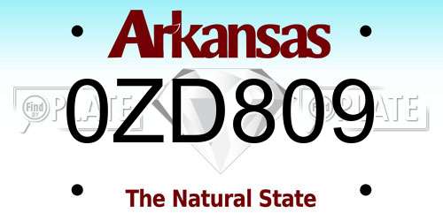 0ZD809 Arkansas License Plate
