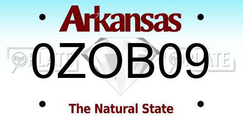 0ZOB09 Arkansas License Plate
