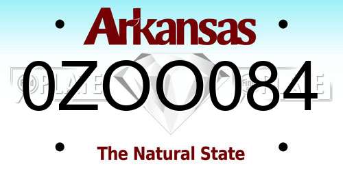 0ZOO084 Arkansas License Plate