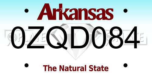 0ZQD084 Arkansas License Plate