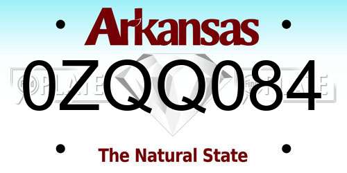 0ZQQ084 Arkansas License Plate