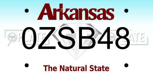 0ZSB48 Arkansas License Plate