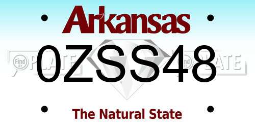 0ZSS48 Arkansas License Plate