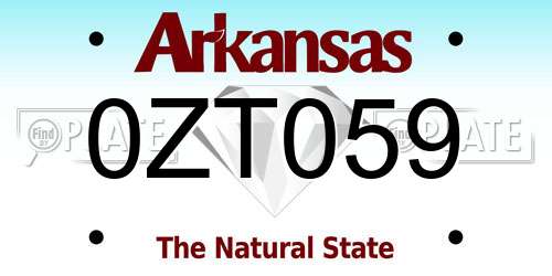 0ZT059 Arkansas License Plate
