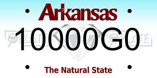 10000G0 Arkansas License Plate