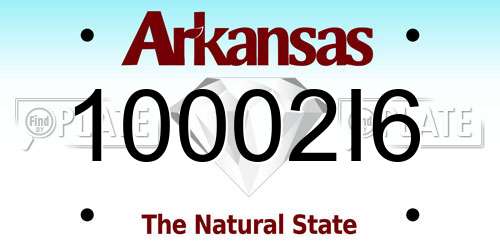 10002I6 Arkansas License Plate