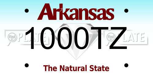 1000TZ Arkansas License Plate