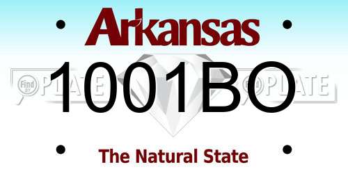 1001BO Arkansas License Plate
