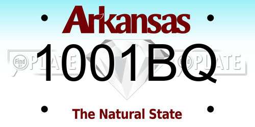 1001BQ Arkansas License Plate
