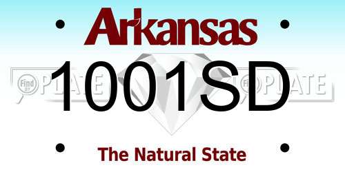 1001SD Arkansas License Plate