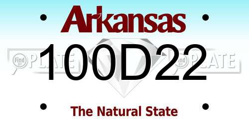 100D22 Arkansas License Plate