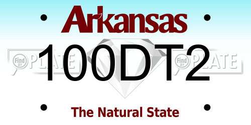 100DT2 Arkansas License Plate