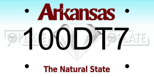 100DT7 Arkansas License Plate