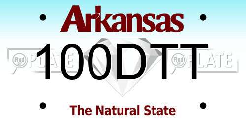 100DTT Arkansas License Plate