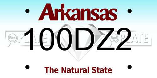 100DZ2 Arkansas License Plate