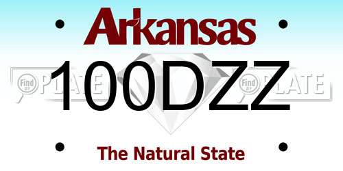 100DZZ Arkansas License Plate
