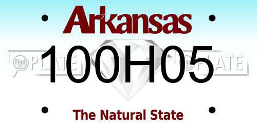 100H05 Arkansas License Plate