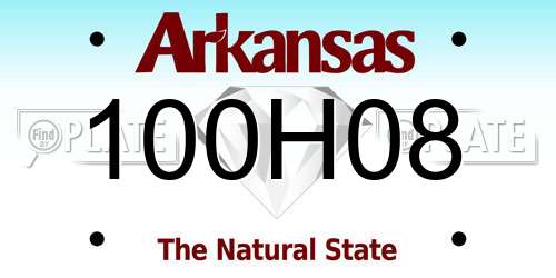 100H08 Arkansas License Plate