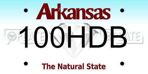 100HDB Arkansas License Plate
