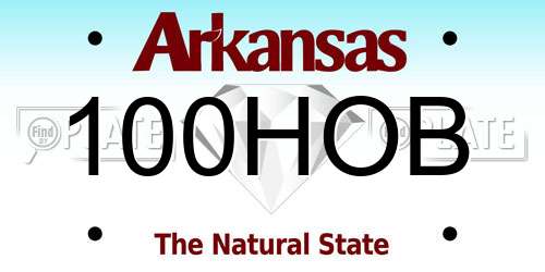 100HOB Arkansas License Plate