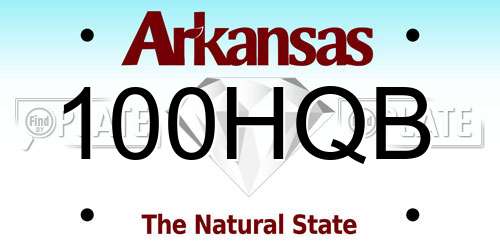 100HQB Arkansas License Plate