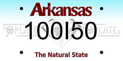 100I50 Arkansas License Plate