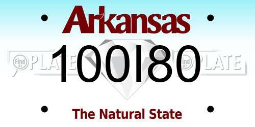100I80 Arkansas License Plate