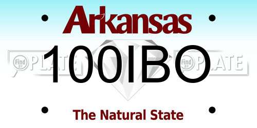 100IBO Arkansas License Plate
