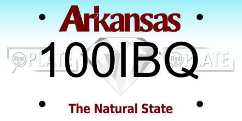 100IBQ Arkansas License Plate