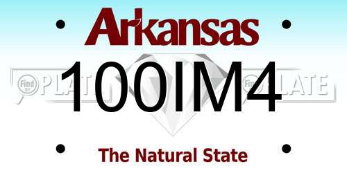 100IM4 Arkansas License Plate