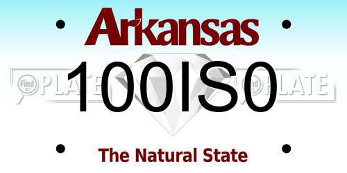 100IS0 Arkansas License Plate