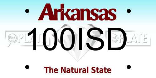100ISD Arkansas License Plate