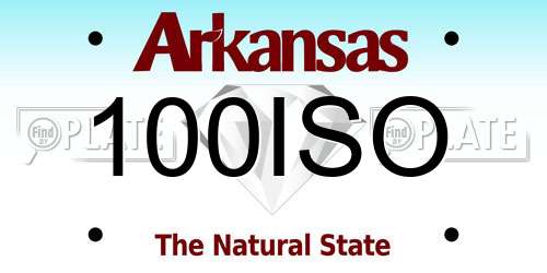 100ISO Arkansas License Plate