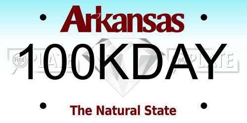100KDAY Arkansas License Plate