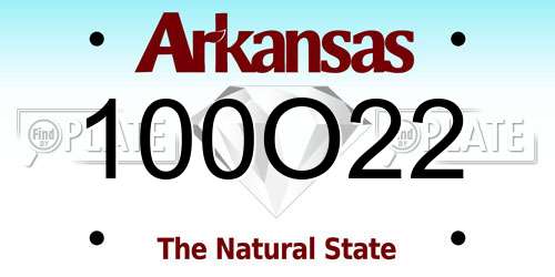 100O22 Arkansas License Plate