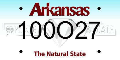 100O27 Arkansas License Plate