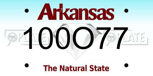 100O77 Arkansas License Plate