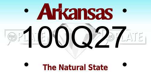100Q27 Arkansas License Plate